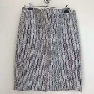 J. Crew Black and White Patterned Pencil Skirt